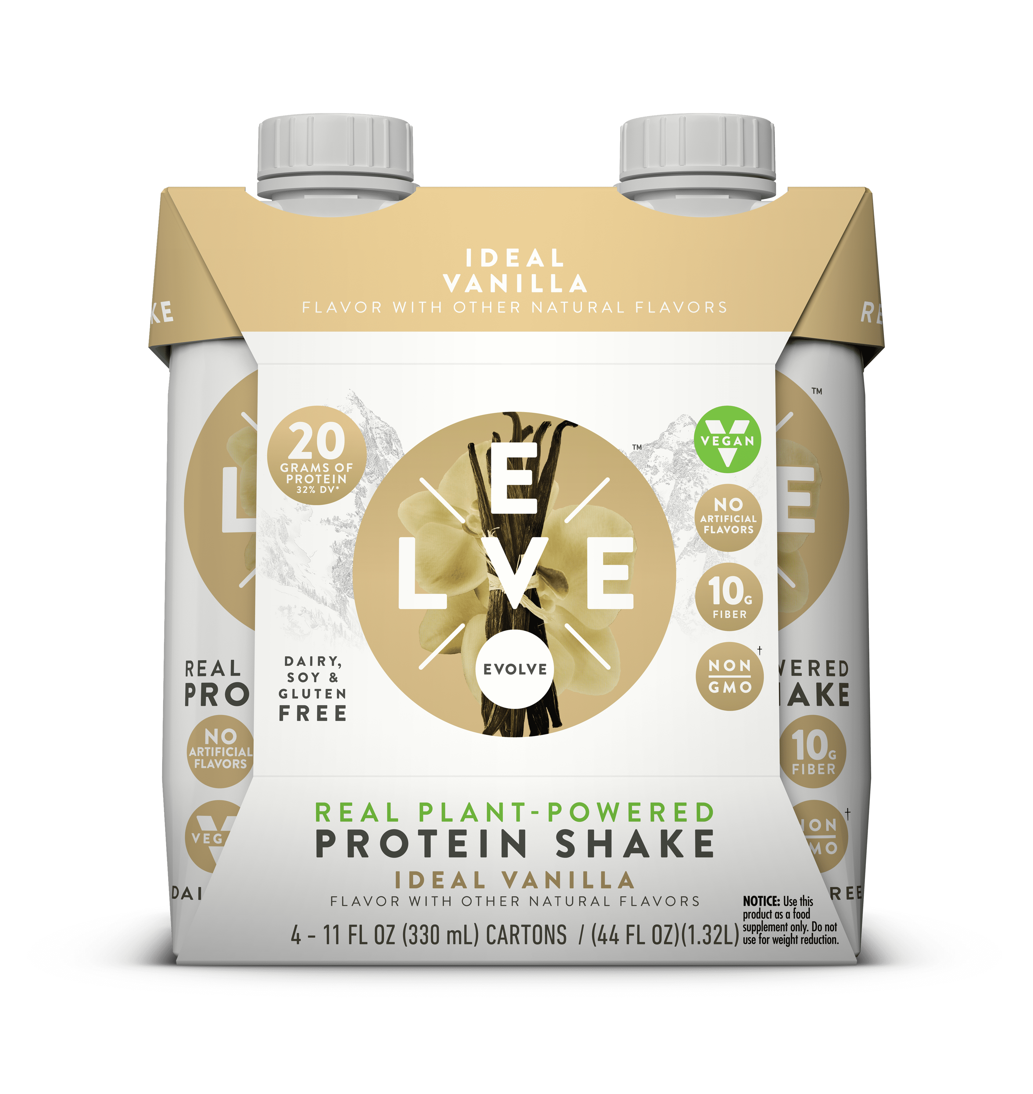 Evolve PlantPowered Vegan Protein Powder, Ideal Vanilla, 20g Protein, 1.0 Lb, 4 Ct Walmart