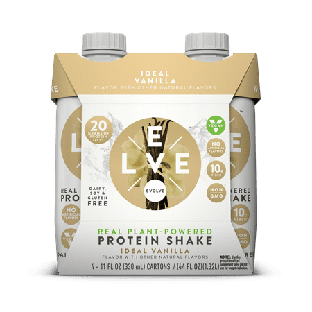 Evolve Plant-Powered Vegan Protein Powder, Ideal Vanilla, 20g Protein, 1.0 Lb, 4 (Best Ideal Protein Foods)