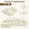 thumbnail image 2 of edx Convertible Sectional Couches Comfy&nbsp;Fluffy 4 Seat Memory Foam Sectional Sofa Upholstered Couches for Living Room Bedroom,No Assembly Required, Left Facing Chaise Beige, 2 of 7