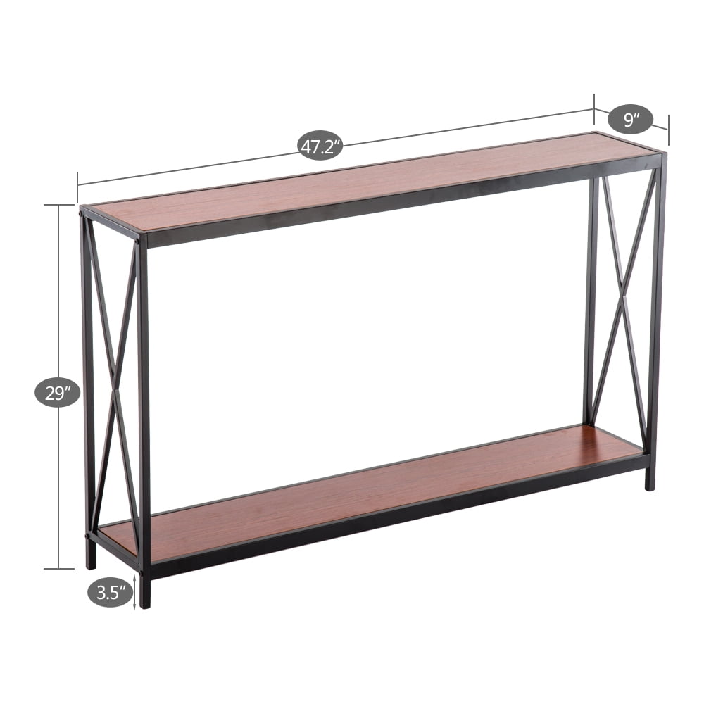 Lowestbest Convenient Concept Console Table Sofa Side Table, Red Brown Wood Grain Lowestbest Convenient Concept Console Table Sofa Side Table, Red Brown Wood Grain