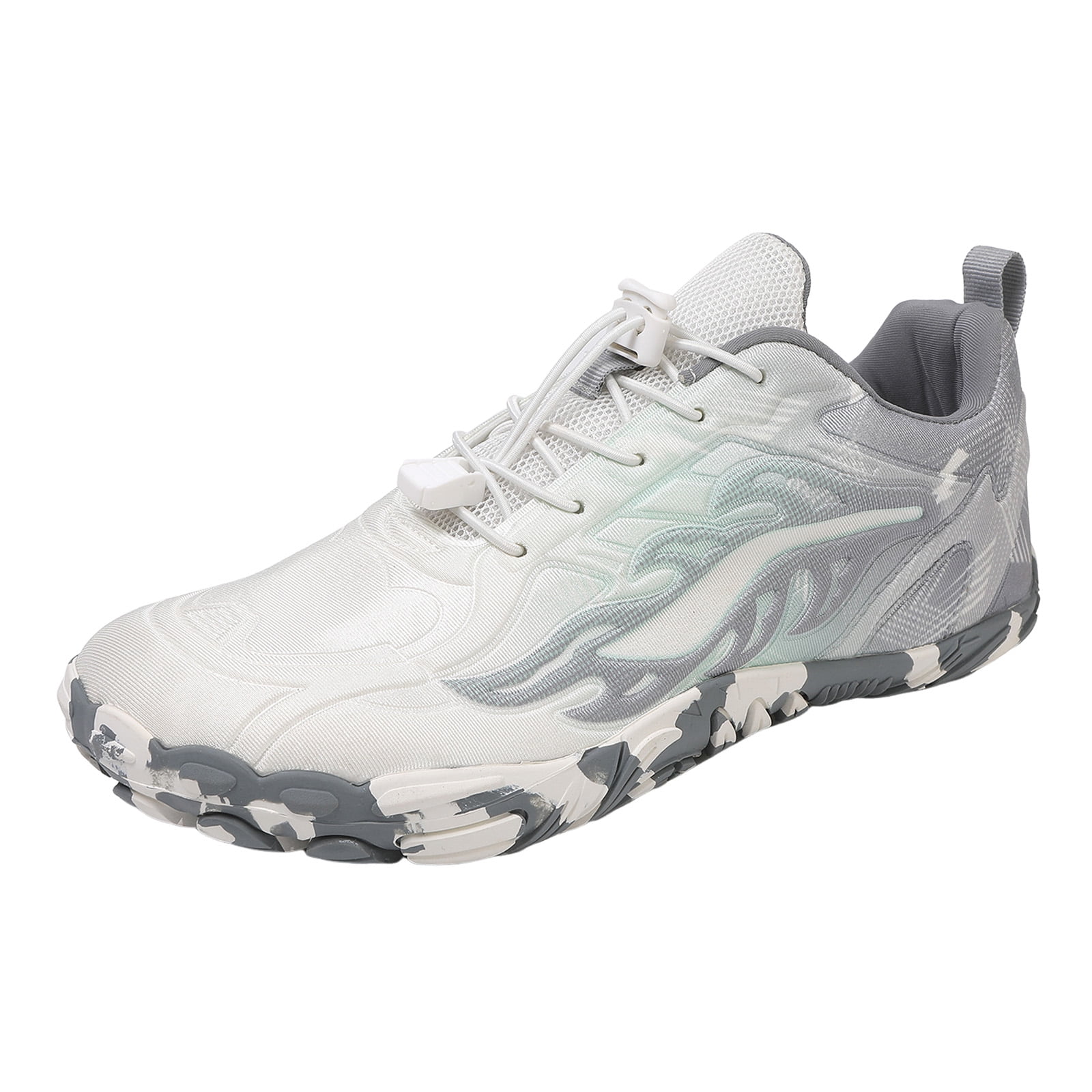 Rokment Women's Men's Barefoot Hiking Climbing Trekking Shoes Outdoor Sport Athletic Wide Toe Waterproof Non Slip Trail-Running Workout Fitness Exercise Trainners Light Gray Size 7