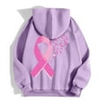 thumbnail image 6 of Zip Up Hoodie Women Longline Hoodie Street Style Look Women's Zip Up Hoodie Pullover Cancer Awareness Month Long Sleeve Pocket Drawstring Casual Sweatshirt For Everyday Wear, 6 of 6