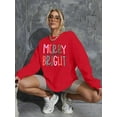 thumbnail image 3 of ALLTB Oversized Christmas Pullovers Women Merry Bright Colorful Letter Printed Sweatshirt Cute Christmas Long Sleeve Sweatshirt, 3 of 6