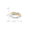 thumbnail image 2 of Mens 14K White and Yellow Gold Diamond Wedding Band Ring 1/7 Carat (Ctw H-I, I2-I3) for Men, 2 of 6