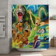 thumbnail image 1 of Cortina de ducha de Scooby Doo, cortina de baño de tela impermeable con dibujos animados, con ganchos gratuitos, decoración del hogar, accesorios de baño, regalos para niños y niñas, 72 x 72 pulgadas, 1 of 8