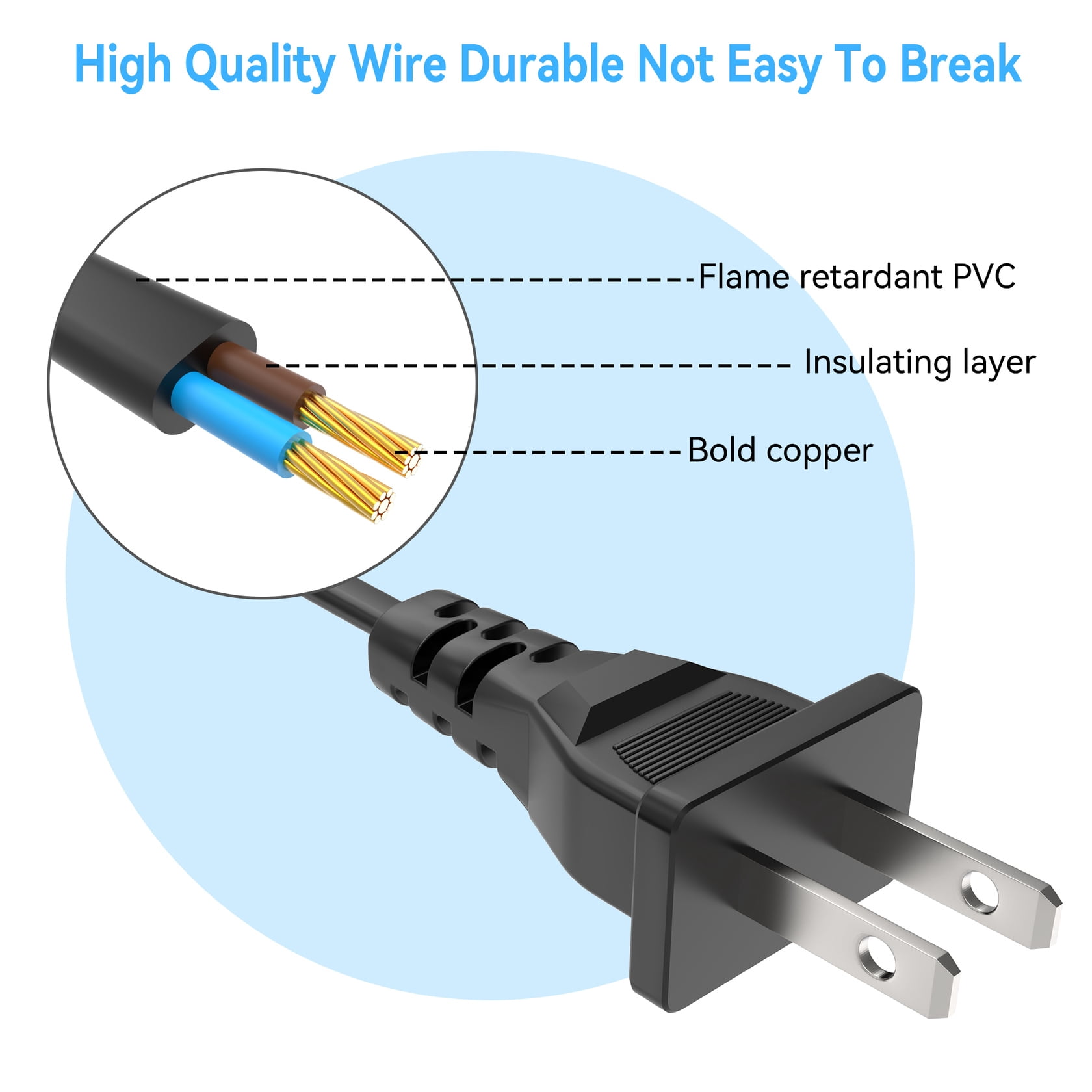 XMHEIRD AC Power Cord Cable For Import By Aming Item Cord: AM-116 Rechargeable Stand Fan