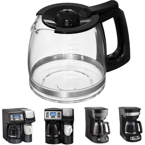 12-Cup Replacement Coffee Carafe Compatible with Hamilton Beach maker Pot 49902, 49915, 49905C, CM4309, 49317, 49467, 49611, 49904, 49934, 46230, 46290, 46293, 46294, 46299