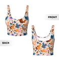 thumbnail image 5 of Fotbe Cute Chickens Pattern Womens' Sports Bra Longline Wirefree Padded with Medium Support Sports Moisture-Wicking Workou Vest,Tank Top-, 5 of 7