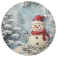 thumbnail image 2 of Round Grid Placemat ,One Sizex1, Round Placemat, PVC Plate Mat，15.4 Inch Non-Slip and Heat Resistant, Table Placemat, Dining Room Placemat Christmas Snow Man, 2 of 7
