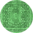 thumbnail image 1 of Ahgly Company Indoor Round Medallion Emerald Green Traditional Area Rugs, 7' Round, 1 of 4