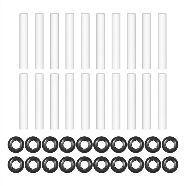 20 Ensembles de Manchons de Rouleau Silencieux pour Porte de Garage, 11mm ID 80mm Longueur Écrous de Roulement pour Voitures RV Garage, 20 x Manchon 20 x Écrou de Rouleau, Argent & Noir
