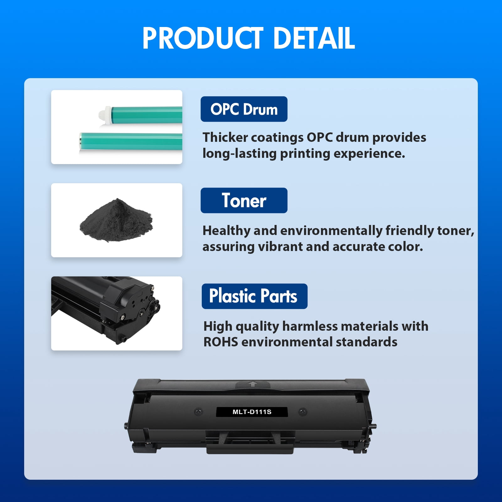 VIPInk 2-Pack With Chip D111S Toner Cartridge Compatible for Samsung MLT-D111S 111S Xpress SL-M2020 M2020W M2070FW M2070W M2070F M2022W M2024 M2026W Printer Ink (Black)