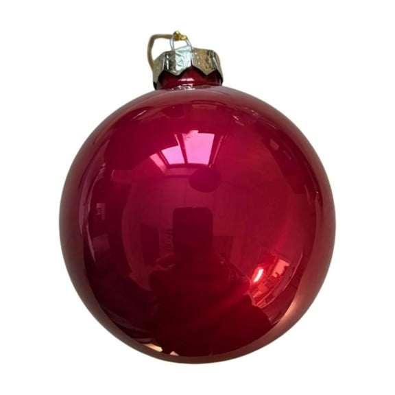 Whitehurst Pearl Finish Glass Christmas Ball Ornament - 7" (180mm) - Raspberry