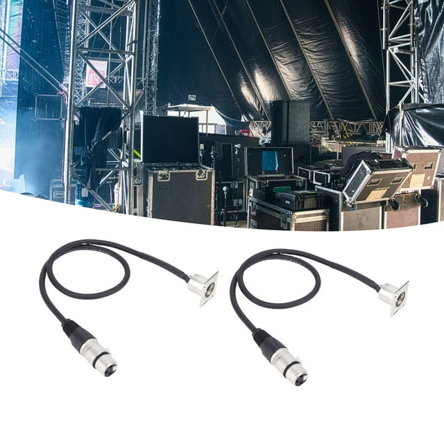 XLR Pase A Través Del Cable, Monte Del Panel Masculino Al Conector Femenino 3 Pin D Tipo Cable XLR, Para Micrófonos Amplificadores De Iluminación De La Etapa, 2 Piezas, 2 Pies