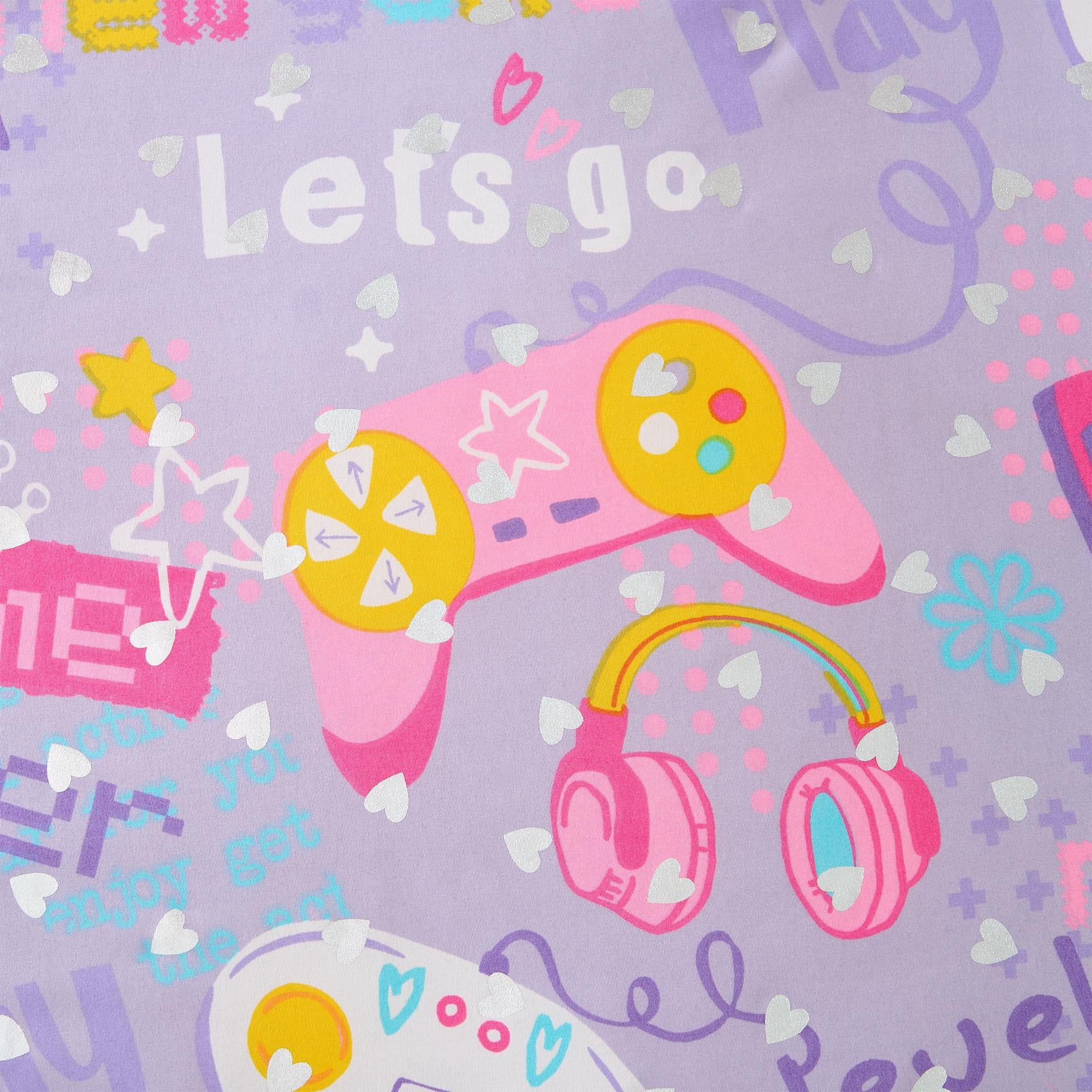 Olivia & Finn Lilac Gamer 3-Piece Kids Comforter Set, Twin