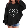 thumbnail image 3 of Mercatoo Teen Boys Girl's Fall/Winter Valentine's Day EKG Printed Padded Hoodies Pullover Pocket Stylish Sweatshirt, 3 of 3