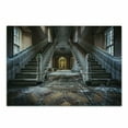 thumbnail image 1 of Rustic Cutting Board, Destroyed Main Entrance Hallway of Ravaged Opera House with Symmetric Stairs Photo, Decorative Tempered Glass Cutting and Serving Board, Small Size, Brown Beige, by Ambesonne, 1 of 1
