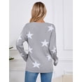 thumbnail image 2 of Crewneck Sweaters for Women Trendy Star Sweater Casual Pullover Sweaters Fall Lightweight Girls Sweaters Shermie, 2 of 6