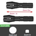 thumbnail image 3 of Paquete De 2 Linternas Tácticas Led Resistentes Al Agua Grado Militar 2000 Lúmenes 5 Modos Función De Zoom Antorcha Ultrabrillante, 3 of 5