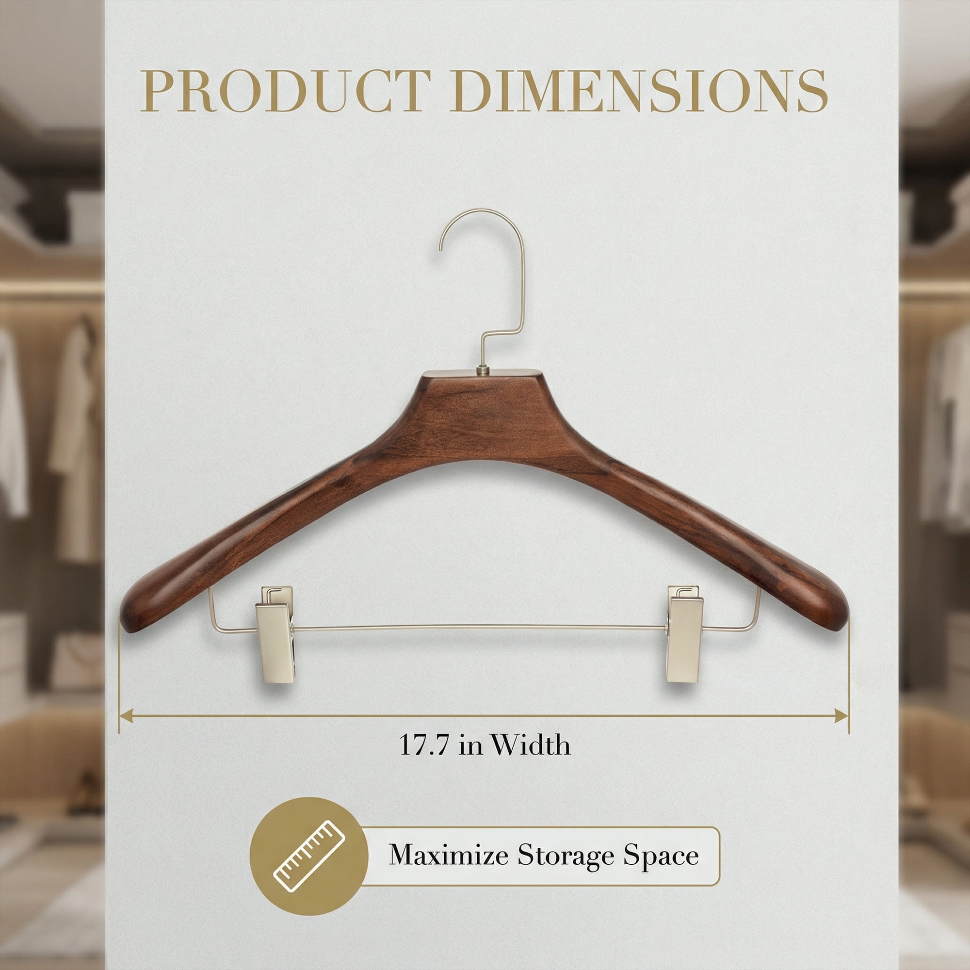 Unique Bargains 2Pcs Durable Wood Space Saving Clothes Hangers Mocha