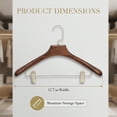 thumbnail image 6 of Unique Bargains 2Pcs Durable Wood Space Saving Clothes Hangers Mocha, 6 of 6