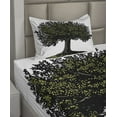 thumbnail image 2 of Ambesonne Tree of Life Fitted & Top Sheet Set with Sham, Digital Fruit Tree, Brown Green, 2 of 4