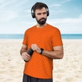 thumbnail image 4 of Wukai Orange Scales Print Men's Short-Sleeved Mesh T-Shirt,Quick-Dry Short Sleeve Workout T-Shirt-Large, 4 of 8