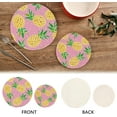 thumbnail image 4 of Pot Holders Trivets Set Pure Cotton Potholders Set, Set of 2, Pineapple Pink Hot Pot Trivets One 9.45 Inch and One 7 Inch for Kitchen Pans Bowl Teapot, 4 of 7