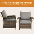 thumbnail image 5 of PARKWELL Outdoor Wicker Cushioned Lounge Chair Set of 2, Outdoor Seating Set for Backyard, Poolside, Balcony, Indoor Use w/Seagull-Shaped Armrests,Gray, 5 of 9