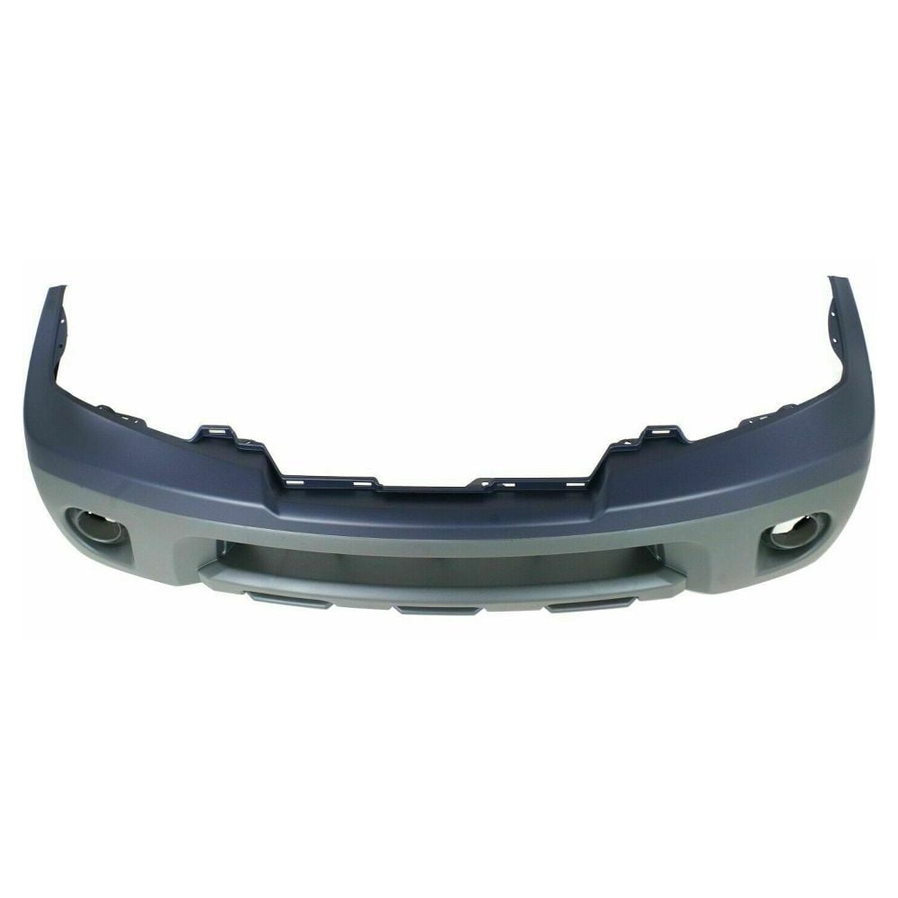 Front Bumper Cover with Primed Top and Textured Bottom - Plastic Black Finish