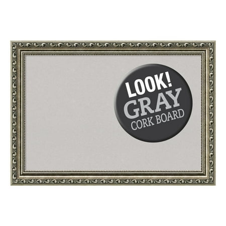 UPC: 0032231738087 | Amanti Art Grey Cork Board Wood Framed Parisian Silver Bulletin Board 20 in. x 14 in.
