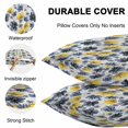thumbnail image 5 of Outdoor Waterproof Throw Pillow Covers Set of 2 Purple Floral Decorative Pillowcases Square Outdoor Pillows Cushion Case 16x16 Inch Navy Blue Black Flowers Patio Pillows for Couch Sofa Bed Garden, 5 of 9
