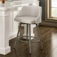 thumbnail image 3 of Home Square 2 Piece Polyester Swivel Counter Stool Set in Pale Gray/Light Gray, 3 of 4