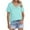 Sky Blue, variant on Delayuji Womens T Shirts V Neck Cap Short Sleeve Summer Tops Trendy 2025 Loose Casual Tshirts with Pocket Blue S Polyester,Spandex,Cotton Short Sleeve Shirts for Women
