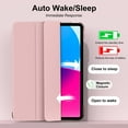 thumbnail image 6 of Kenke Case for iPad (A16) 11th Generation 11 inch 2025, iPad 10th Generation 10.9 inch 2022, Smart Folio Stand, Slim Hard PC Translucent Back Shell Cover, Support Touch ID, Auto Wake/Sleep, Pink, 6 of 9