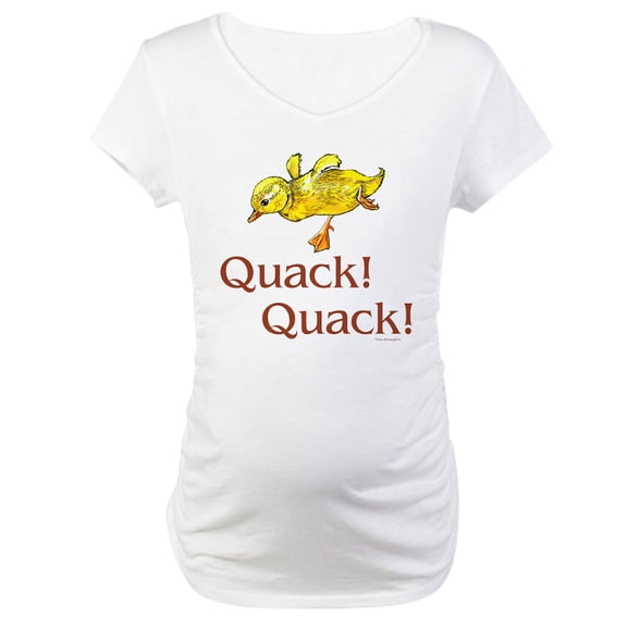 CafePress - Quack! Quack! Maternity T Shirt - Cotton Maternity T-shirt, Cute & Funny Pregnancy Tee