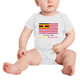 thumbnail image 2 of Proud to Be Ugandan American Flag Baby Bodysuit Newborn Clothes Outfits (White, 12-18 Months), 2 of 5