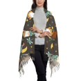 thumbnail image 3 of Cauagu Gnome Insect Frog Print Women Wrap Shawl tassels Scarves Retro Scarf 77.6"X28.3", 3 of 8