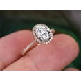 thumbnail image 4 of 1.50 Ct Oval Cut Halo Moissanite Diamond Wedding Ring 10K Rose Gold, 4 of 5