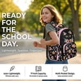 thumbnail image 6 of SEANATIVE 17 Inch School Bag for Kids Teens Stylish Girls Boys Backpack Book Bag Laptop Backpack for Elementary Middle High School Students, Floral Black Cat Pink, 6 of 7