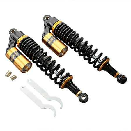 Honda Pro Kart GZYF 400mm Motorcycle Air Shock Absorbers Universal for Honda Suzuki Yamaha Kawasaki ATV Go Kart Quad Dirt Sport Bikes Black & Gold ()