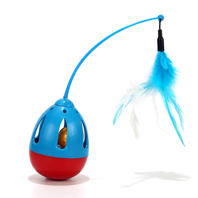 Pet Toy Interactive Tumbler Cat Feather Toy Cat Teaser Toy Cat Training Toy
