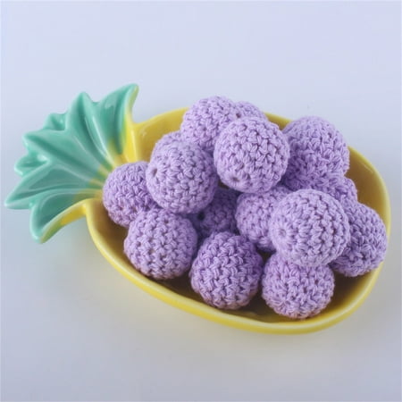 

Hanzidakd Event & Party Pack Of 10 16mm Wooden Cotton Thread Crochet Balls DIY Jewelry Accessories Beaded Cotton Balls