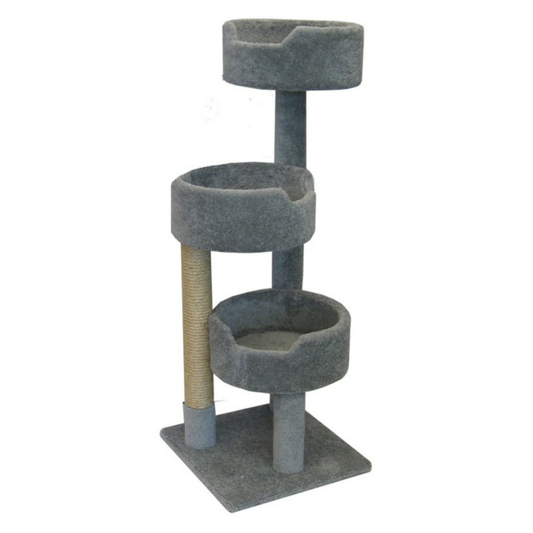 New Cat Condos 52 in Cat Tree Condo Scratching Post Tower Gray