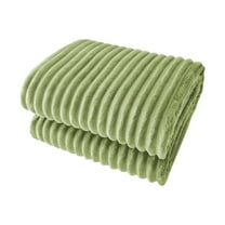 Lilixerw Soft Fleece Throw Blanket Twin Size,Plush Flannel Throw,Warm Cozy Ribbed Microfiber Blanket for Sofa Couch Bed,Lightweight Striped Blanket,27.5 x 39.3 inch