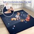 thumbnail image 4 of babyeap Baby Play Mat,50"x50" Playpen Mat,1.3" Extra Thick Crawling Mat for Floor Cushion,Removable Washable Cover Playmat for Babies Toddlers Infant,Blue, 4 of 7