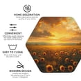 thumbnail image 3 of Disketp Sunflower Sunset Rainfall Funny Coasters,4 Pcs Leather Coasters with Holder, Perfect Housewarming Hostess Gifts,Protect Furniture from Water Marks Scratch and Damage-Hexagon, 3 of 6