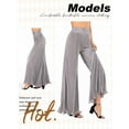 thumbnail image 6 of Xuanfei Women High Waist Wide Leg Smocked Stringy Selvedge Long Pants, 6 of 7