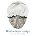 thumbnail image 4 of Shower Caps,Brown Geometric Quatrefoil Pattern Waterproof Shower Cap for Women 4 Pieces,Double Reusable Hair Cover for Shower PEVA Elastic Stretch Hem, 4 of 7