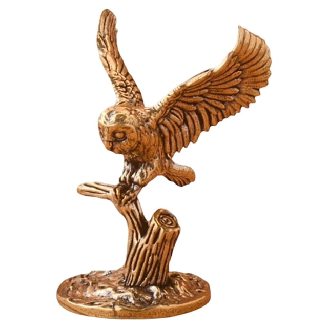 Adorno de Búho de Latón, Adorno de Animal, Regalo Ideal, Adorno de Feng Shui, Artesanía Robusta, Mini Escultura para Sala de Estar, Salón de Té